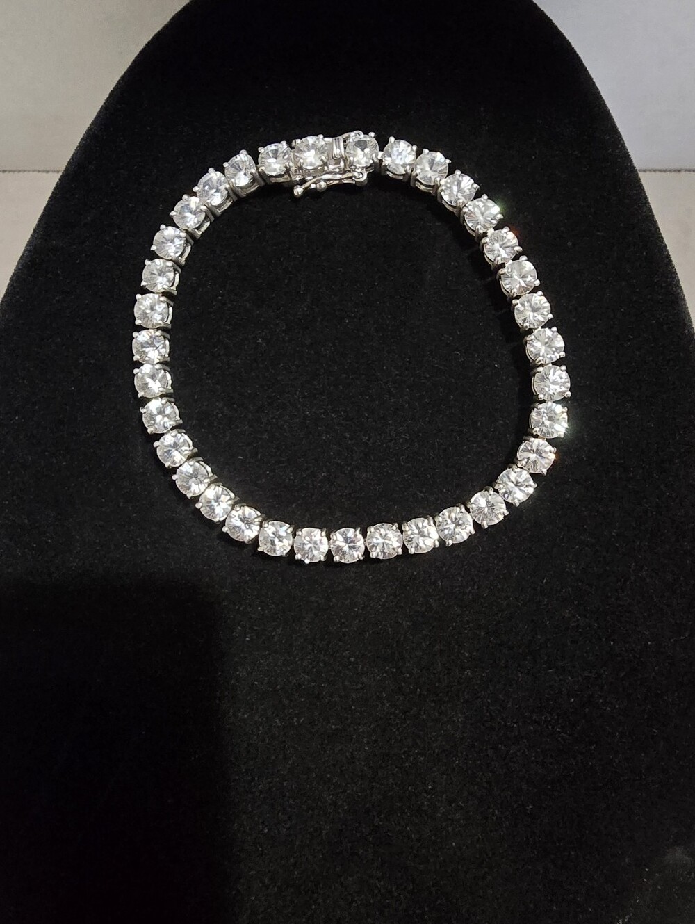 Sterling Silver Colorless Cubic Zirconia Tennis Bracelet 7.5 Inch